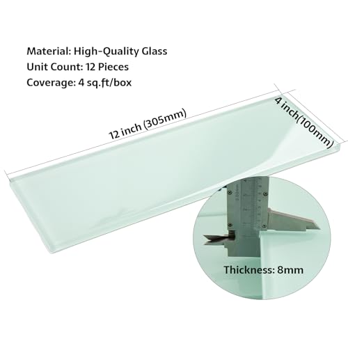 Light Green 4x12 Inch Glass Subway Tiles