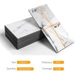 Vamos Tile Peel and Stick Backsplash Tile, 3''x6'' PVC Subway Tile, Stick on Backsplash for Kitchen/Bathroom/Fireplace,4-Piece Glossy Statury White with Dark Gray Grout