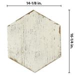 SomerTile FNURTXBL Vintage Hex Porcelain Floor and Wall Tile, 14.125" x 16.25", White/Brown