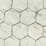 SomerTile FNURTXBL Vintage Hex Porcelain Floor and Wall Tile, 14.125" x 16.25", White/Brown
