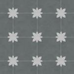 INNO STCIEKRS 16-Sheet Peel and Stick Floor and Wall Tile for Bathroom Kitchen, 9" x 9" Gray Flower SPC Self-Adhesive Vinyl Flooring Patterned Groutable Backsplash Tile, Covers 9.12 Sq Ft.