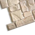 Dundee Deco PG7005-5 Beige Faux Limestone PVC 3D Wall Panel, 3.3 ft X 1.7 ft (98 cm X 50cm), Interior Design Wall Paneling Decor, 5.61 sq. ft. (0.49sq. m) Each, Pack of 5
