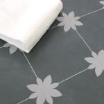 INNO STCIEKRS 16-Sheet Peel and Stick Floor and Wall Tile for Bathroom Kitchen, 9" x 9" Gray Flower SPC Self-Adhesive Vinyl Flooring Patterned Groutable Backsplash Tile, Covers 9.12 Sq Ft.