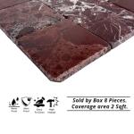 Tenedos Burgundy Marble 4x4 Inch Tumbled Tile