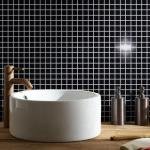 Black Glass Mosaic Tiles for Showers and More