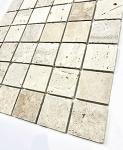 Light Ivory Tumbled Travertine Mosaic Shower Tile
