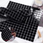 Black Glass Mosaic Tiles for Showers and More