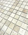 Light Ivory Tumbled Travertine Mosaic Shower Tile