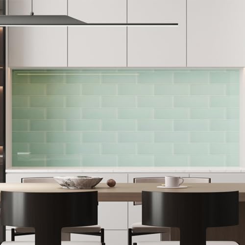 Light Green 4x12 Inch Glass Subway Tiles