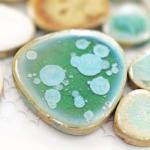 Turquoise Cream Pebble Porcelain Shower Floor Tile