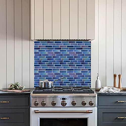 Iridescent Blue Glass Porcelain Shower Floor Tile