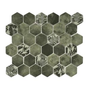 Blue Hexagon Glass Mosaic Tiles for Showers