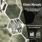 Blue Hexagon Glass Mosaic Tiles for Showers