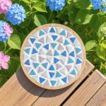 Iridescent Glass Mosaic Triangle Tiles for Crafts