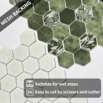 Blue Hexagon Glass Mosaic Tiles for Showers