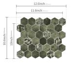 Blue Hexagon Glass Mosaic Tiles for Showers