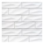 Tenedos 4x12 Glossy White 3D Ceramic Tile