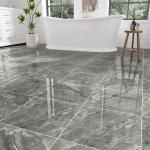 10-Pack Peel and Stick Glossy Marble Floor Tiles