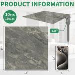 10-Pack Peel and Stick Glossy Marble Floor Tiles