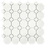 SomerTile Retro Octagon Matte White Porcelain Tile