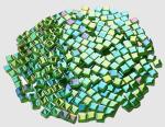 Lush Green Iridescent Mosaic Tiles for DIY