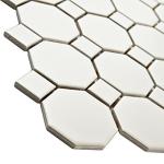 SomerTile Retro Octagon Matte White Porcelain Tile