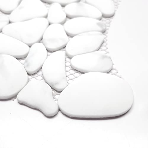 Carrara White Pebble Tile for Shower Floors