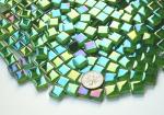 Lush Green Iridescent Mosaic Tiles for DIY