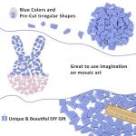 Blue Glass Mosaic Tiles for DIY Crafts