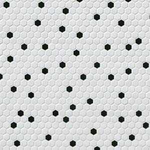 Black and White Hexagon Matte Porcelain Mosaic Tile