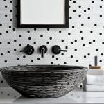 Black and White Hexagon Matte Porcelain Mosaic Tile