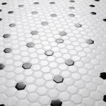 Black and White Hexagon Matte Porcelain Mosaic Tile