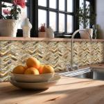 20Pcs Gold Marble Peel and Stick Tile Stickers