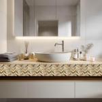 20Pcs Gold Marble Peel and Stick Tile Stickers