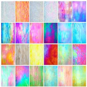 Treela 24 Pcs Stained Glass Mosaic Tiles