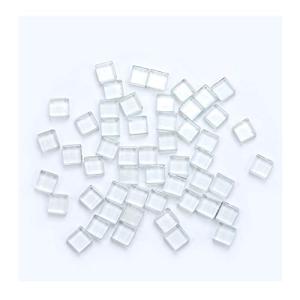 1.5CM Square Mosaic Tiles Transparent Clear Glass Tiles Bulk 100 Pieces for DIY Crafts and Home Decoration (1.5 x 1.5CM)