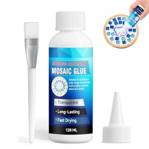 Mosaic Glue Clear 120ml, Waterproof Mosaic Tile Glue for DIY, Glass, Ceramic, Wood, Plastic, Indoor & Outdoor Use (usmosaic-W01)