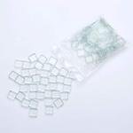 1.5CM Square Mosaic Tiles Transparent Clear Glass Tiles Bulk 100 Pieces for DIY Crafts and Home Decoration (1.5 x 1.5CM)