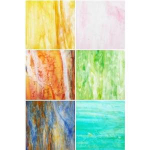 VARIART Tiffany Stained Glass and Mixed Colors Rainbow Mosaic Glass Tiles Colorful Cathedral Art Sheets for Crafts Art Supplies Home Decor (6)