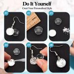 100 Pieces Round Glass Cabochon Transparent Flat Back Glass Dome Decorative Crafting Clear Dome Flat Glass Bead Cabochon Tile Crafts for DIY Jewelry Making (10mm，12mm， 16mm， 20mm，25mm)