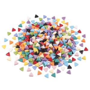 Youway Style Glass Mosaic Tiles for Crafts Bulk,440 Pcs Small Triangle Mosaic Glass Pieces for DIY Mosaic Art Decor,Christmas Mosaic Kit Supplies