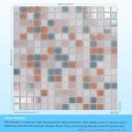 VividCraftX 11.5 Sq.Ft Iridescent Glass Mosaic Tile for Swimming Pool & Shower Floor, Large 12.87" Mesh Mounted Sheets, Waterproof & Frost-Proof for Spa and Waterline (Pastel Rainbow Mix)