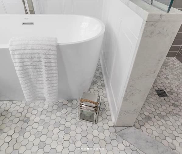 Carrara White Marble 3" Hexagon Mosaic Tile