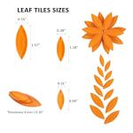 Youway Style Orange Leaf Mosaic Tiles for Crafts Bulk,200g Petal Mosaic Glass Pieces,Flower Glass Tiles for Christmas Mosaic Decorations,Garden Mosaic Supplies Kit