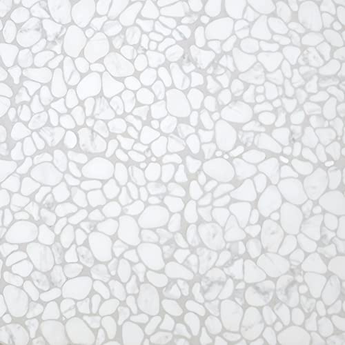 Carrara White Pebble Tile for Shower Floors