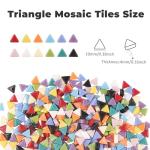 Youway Style Glass Mosaic Tiles for Crafts Bulk,440 Pcs Small Triangle Mosaic Glass Pieces for DIY Mosaic Art Decor,Christmas Mosaic Kit Supplies