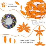 Youway Style Orange Leaf Mosaic Tiles for Crafts Bulk,200g Petal Mosaic Glass Pieces,Flower Glass Tiles for Christmas Mosaic Decorations,Garden Mosaic Supplies Kit