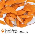 Youway Style Orange Leaf Mosaic Tiles for Crafts Bulk,200g Petal Mosaic Glass Pieces,Flower Glass Tiles for Christmas Mosaic Decorations,Garden Mosaic Supplies Kit