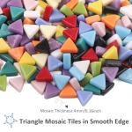 Youway Style Glass Mosaic Tiles for Crafts Bulk,440 Pcs Small Triangle Mosaic Glass Pieces for DIY Mosaic Art Decor,Christmas Mosaic Kit Supplies