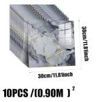 10pcs Peel and Stick Tile Shower Waterproof Marble Tiles Wall Panels, 11.8"x11.8" Self-Adhesive Backsplash Tile, PVC Wall Panels Shower Tiles for Home Bathroom, Kitchen, Living Room Blue